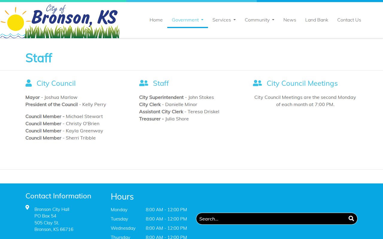 Bronson court docket city government and clerk contact